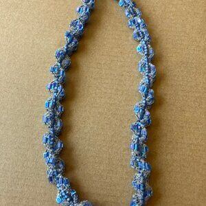Vintage Blue beaded 18 inch necklace.